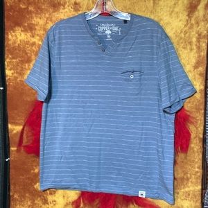 COPPER OAK SUPPLY CO.-men’s light blue/white stripe short sleeve casual shirt